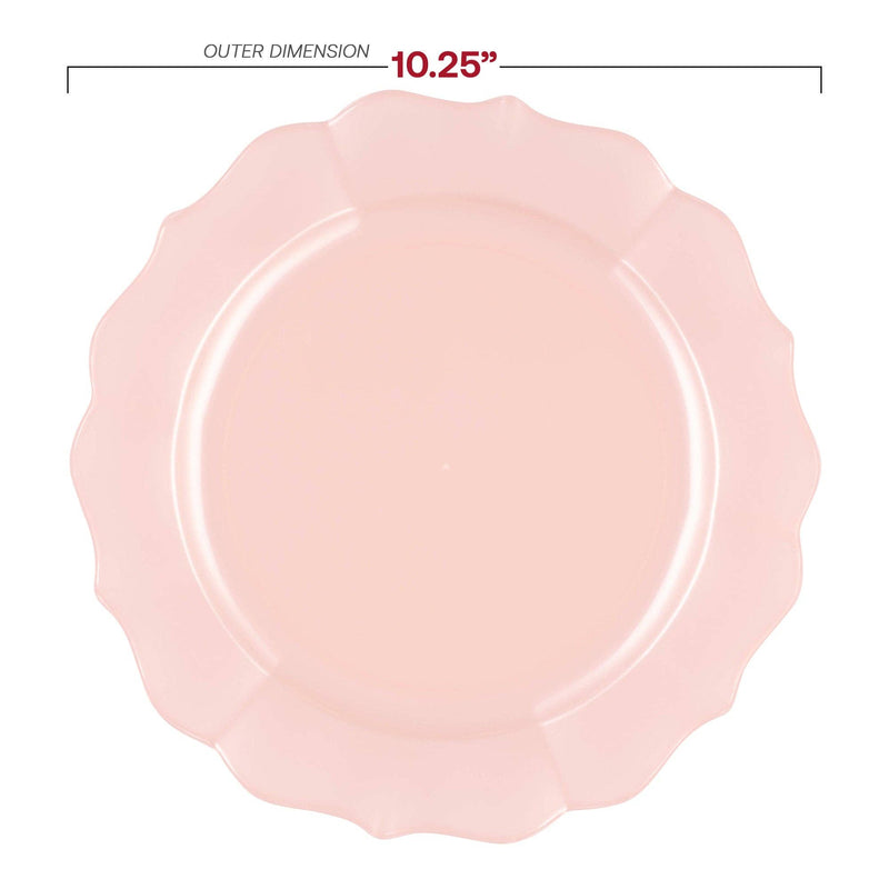 10.25" Pearl Pink Lotus Plastic Dinner Plates (120 Plates)